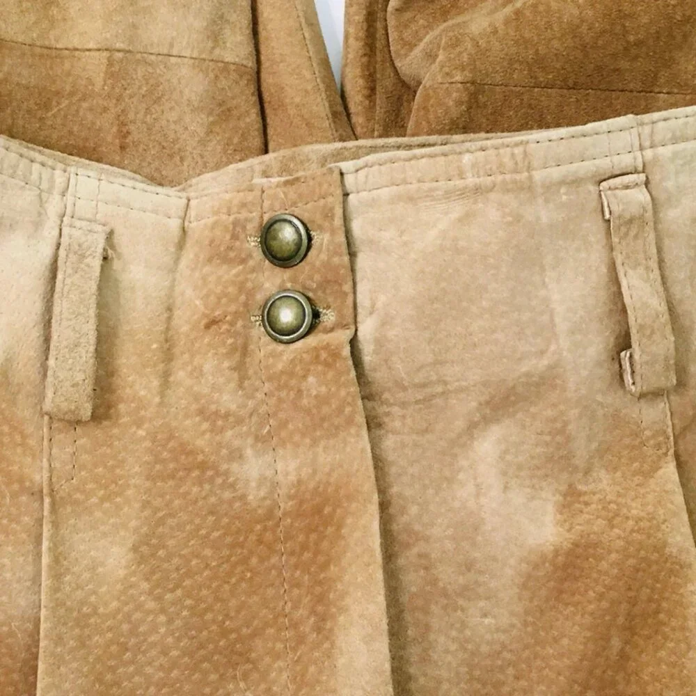 Vtg Pia Rucci Suede Leather Jodhpur Pants Sz 4 Distressed Festival Grunge AS IS